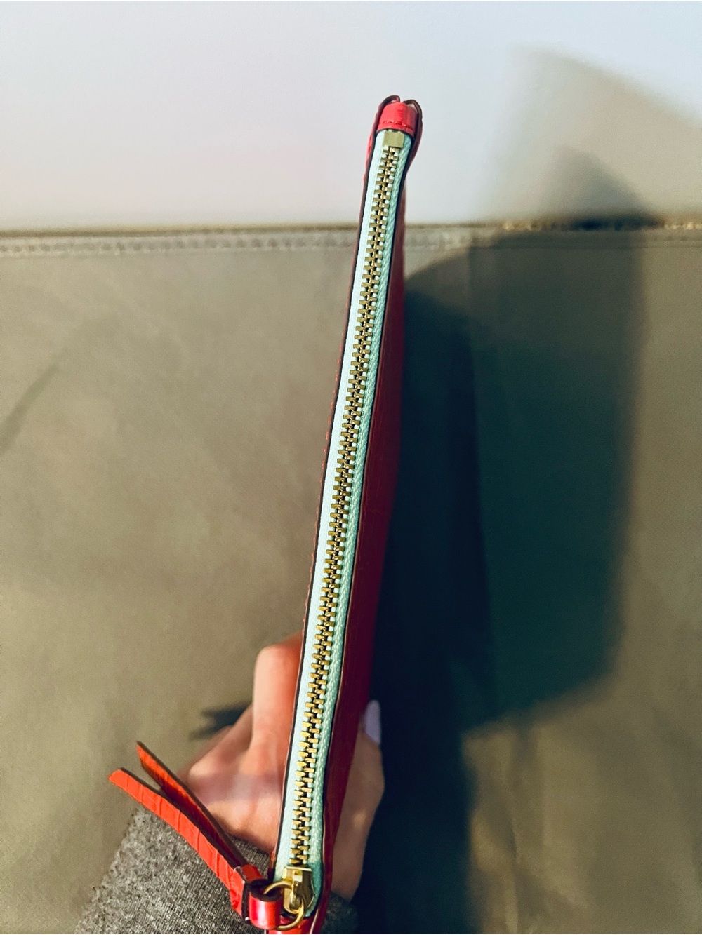 Banana Republic Red Croc-Embossed Clutch - Picture 11 of 11